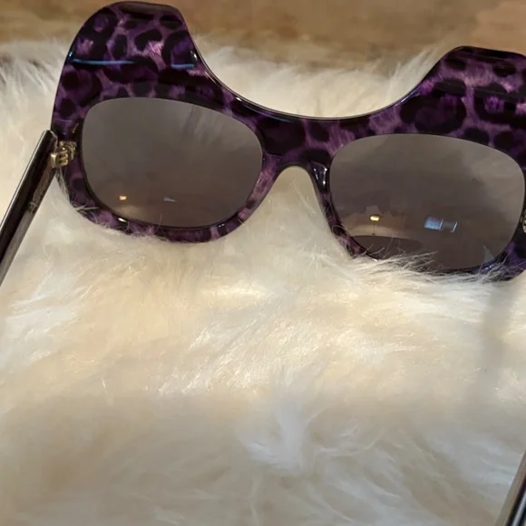 Anna-Karin Karlsson black and purple leopard preowned sunglasses - Picture 2 of 16